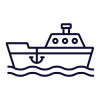 Commercial boat icon